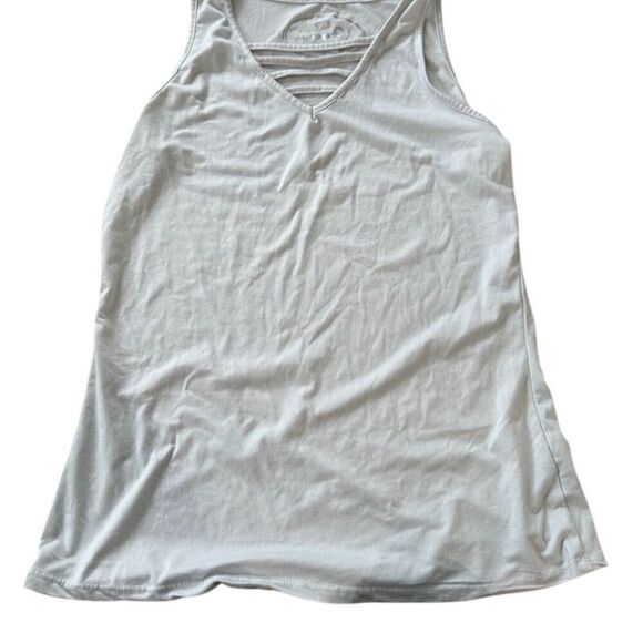 Women's Green V-Neck Criss Cross Back Tank Top Size L Casual Sleeveless - Picture 1 of 3